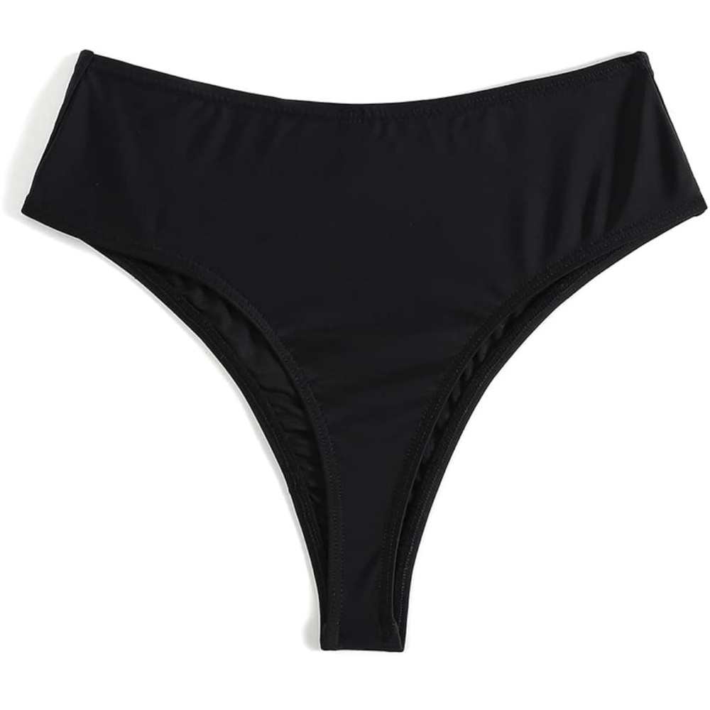 Women's High cut Black Thong/ Cheeky Bikini Bottoms